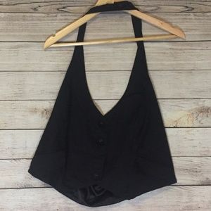 Torrid Tuxedo Vest Halter Crop